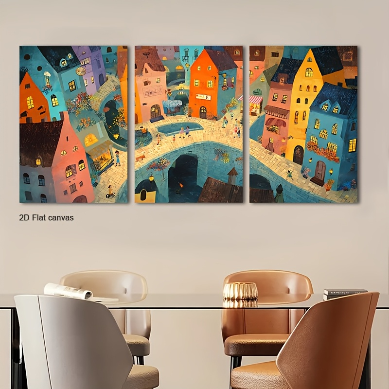 Canvas Wrap Ready - Rahmenloses Leinwandbild, 3-teilig, Magisches Märchen-Wandbild, gerahmte