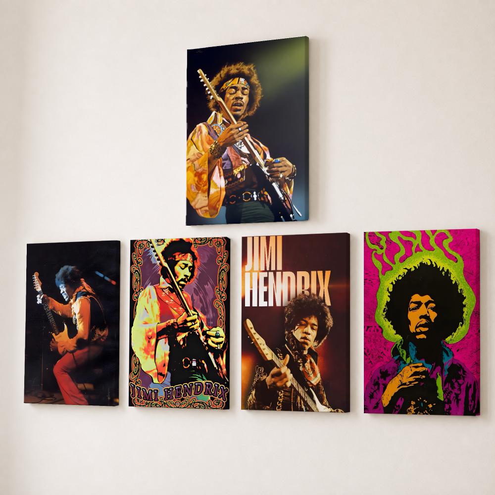 Canvas Wrap Ready - J-Jimi Hendrix Gemälde auf Kraftpapier, Kalligraphie,
