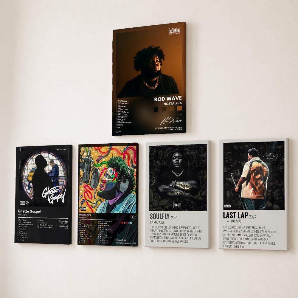 Canvas Wrap Ready - Rapper-Sänger R-Rod Wave Gemälde Kalligraphie HD