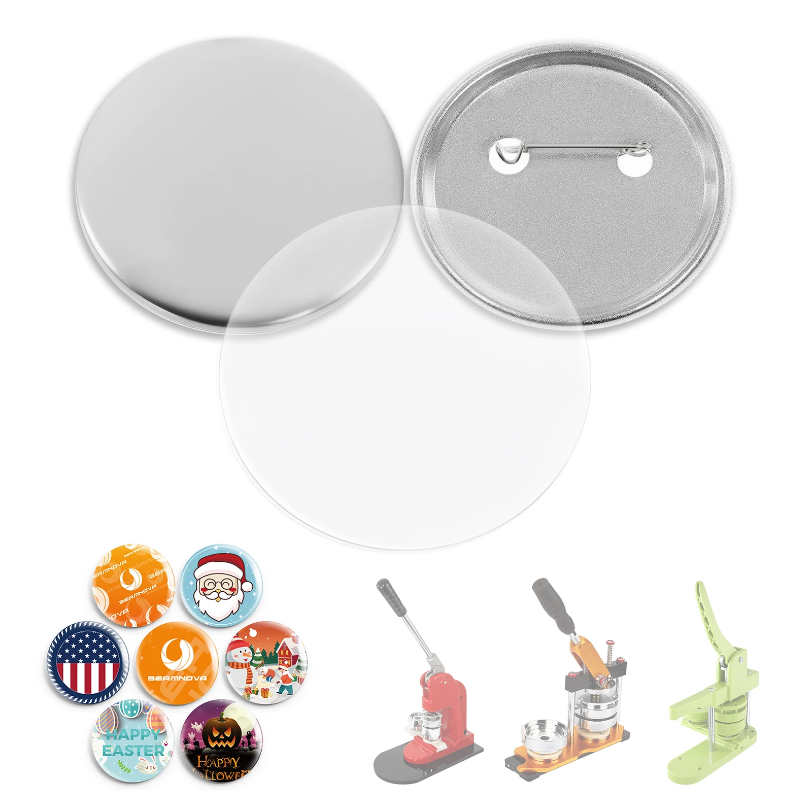 100er-Set 58mm Blanko-Ansteckn – Button Badge Blank Bewertung und Preis