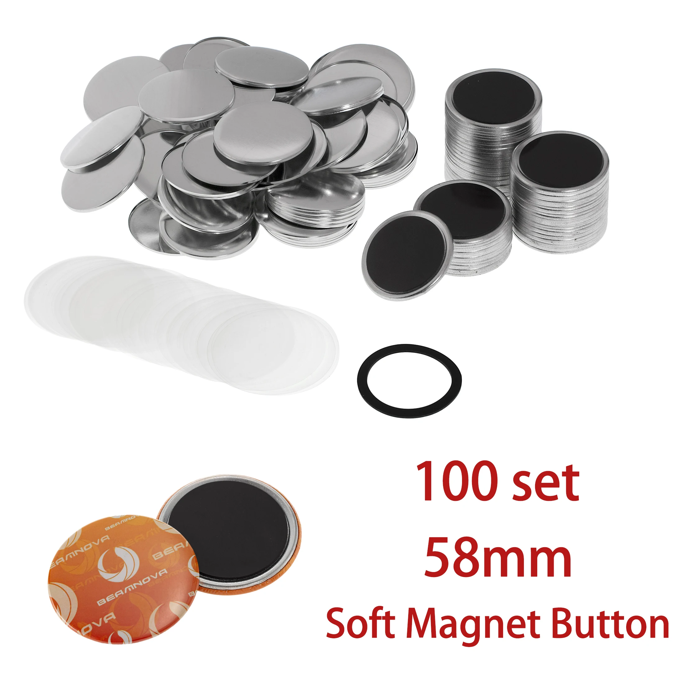 100er-Set 58mm Blanko-Ansteckn – Button Badge Blank Bewertung und Preis
