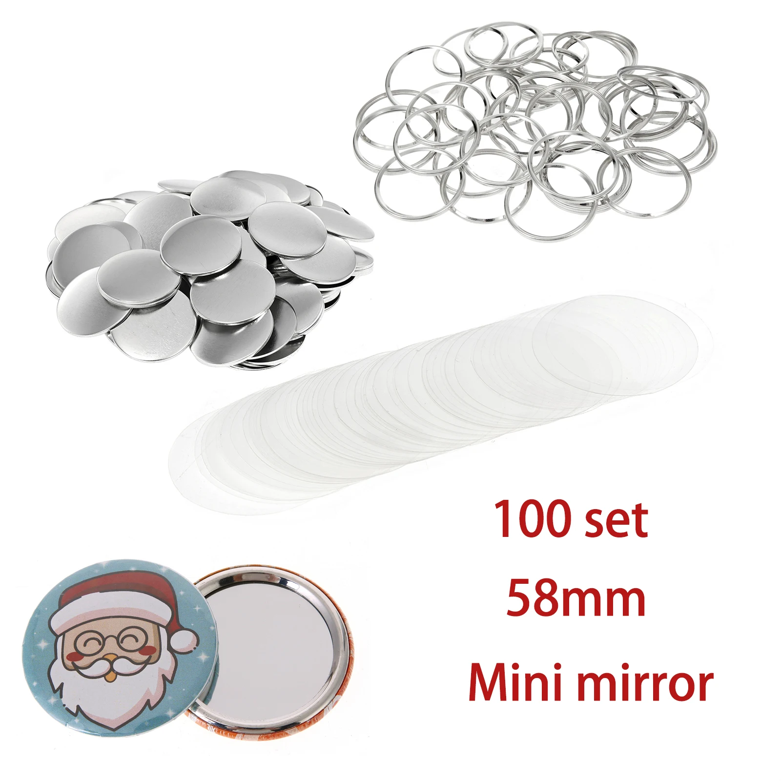 100er-Set 58mm Blanko-Ansteckn – Button Badge Blank Bewertung und Preis
